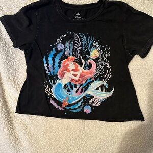 Disney Black Kids Tee with Ariel Multicolor Graphic